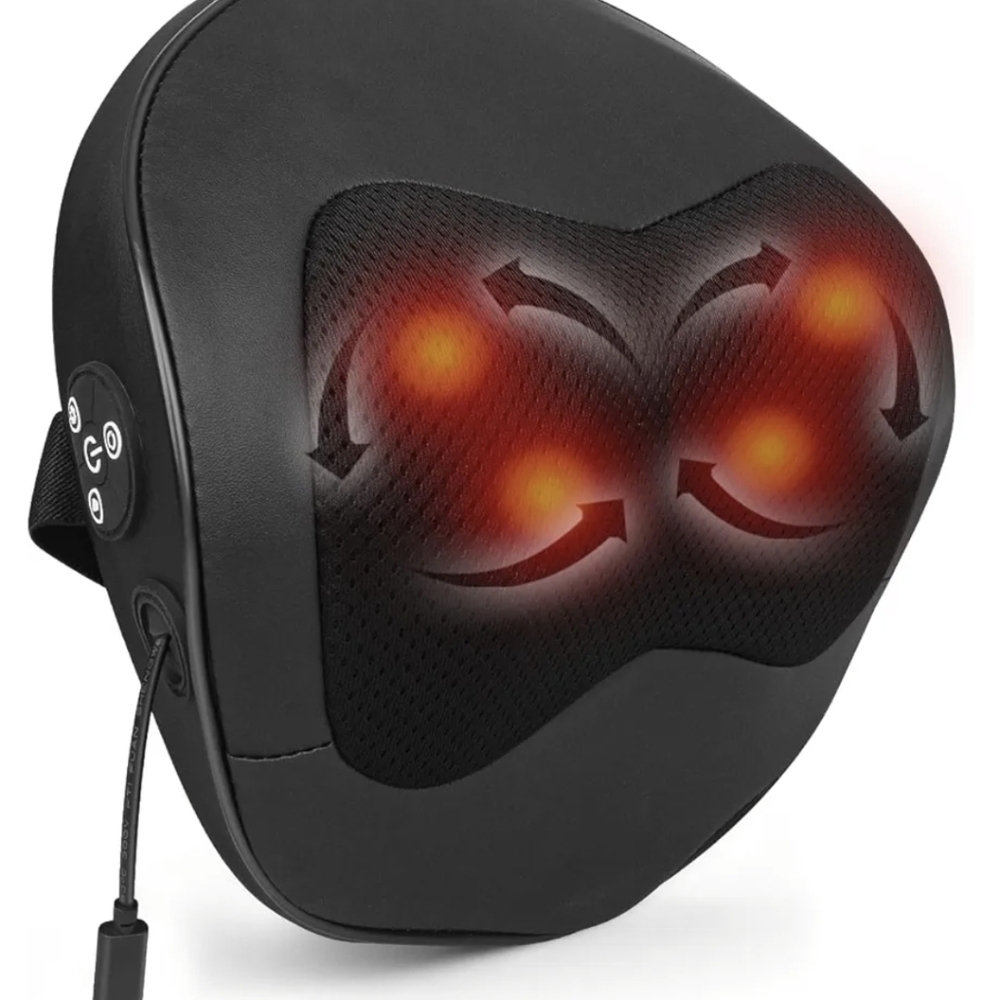 New Shiatsu Rechargeable Neck & Back Massage Pillow with Heat